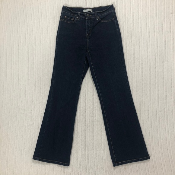 Levi's 512 Perfectly Slimming Boot Cut Dark Wash Denim Jeans - Picture 1 of 9